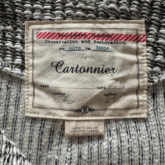 Anthropologie Cartonnier Two Tone Gray Tweed Cardigan Size XS Academia Preppy - Picture 6 of 10